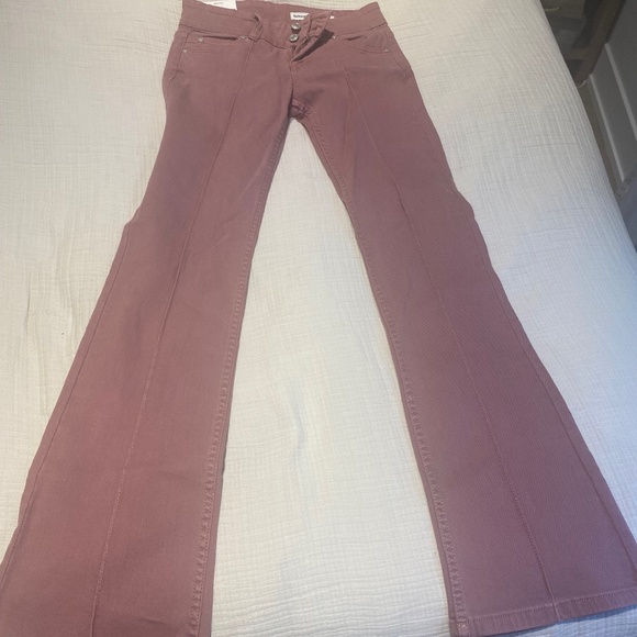 Bershka low rise bootcut pink jeans - Picture 1 of 3